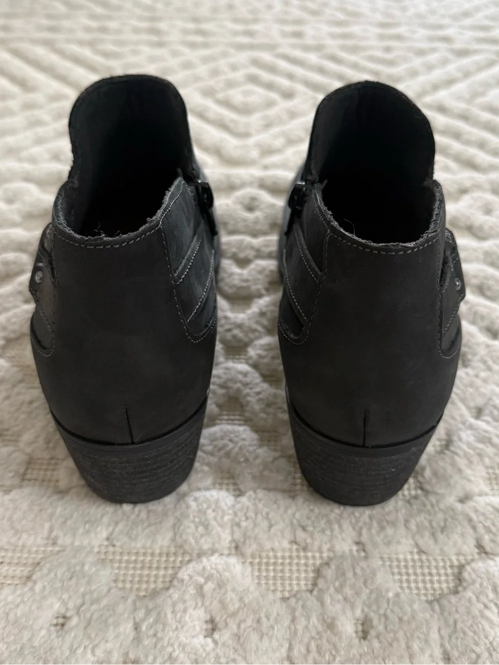 Clarks Charlten Grace Black Leather Ankle Booties Western Boots Size 11 Country